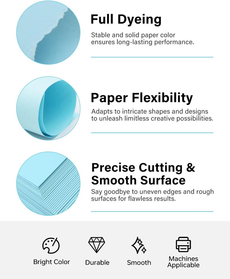 ALEWAPO Blue Cardstock 8.5 x 11 Thick Paper, 40 Sheets, ThickPaper 75 LB/200 GSM, Cardstock Printer Paper 8.5 x 11, Blue Card Stock for Invitations, Menus, Wedding, DIY Cards - Image 4